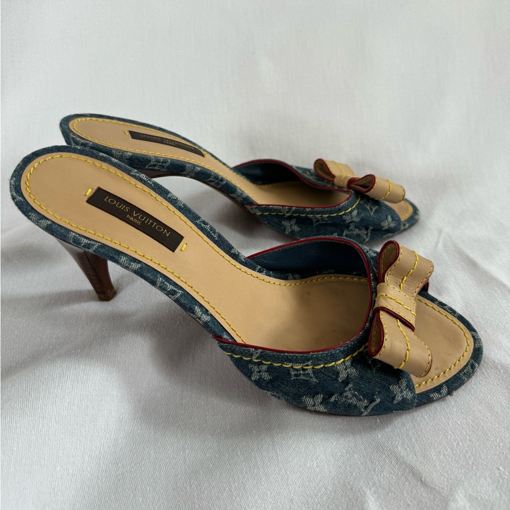 Louis Vuitton Denim Monogram Heels 37